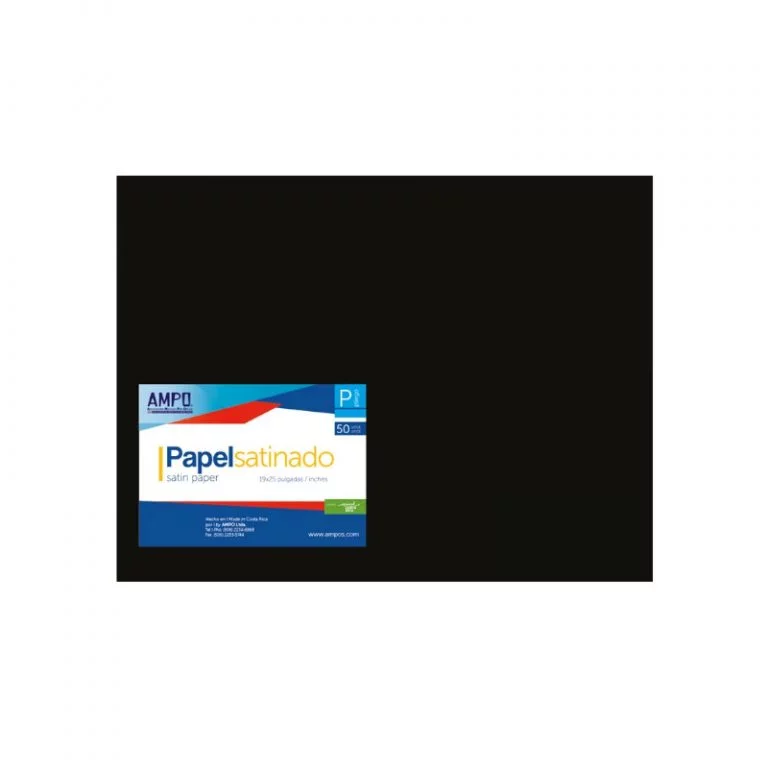 Papel Lustre Negro 58X63.5Cm