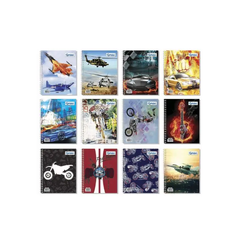 Cuaderno #3 1 Materias 70 Hojas Genial Diseños Masculinos