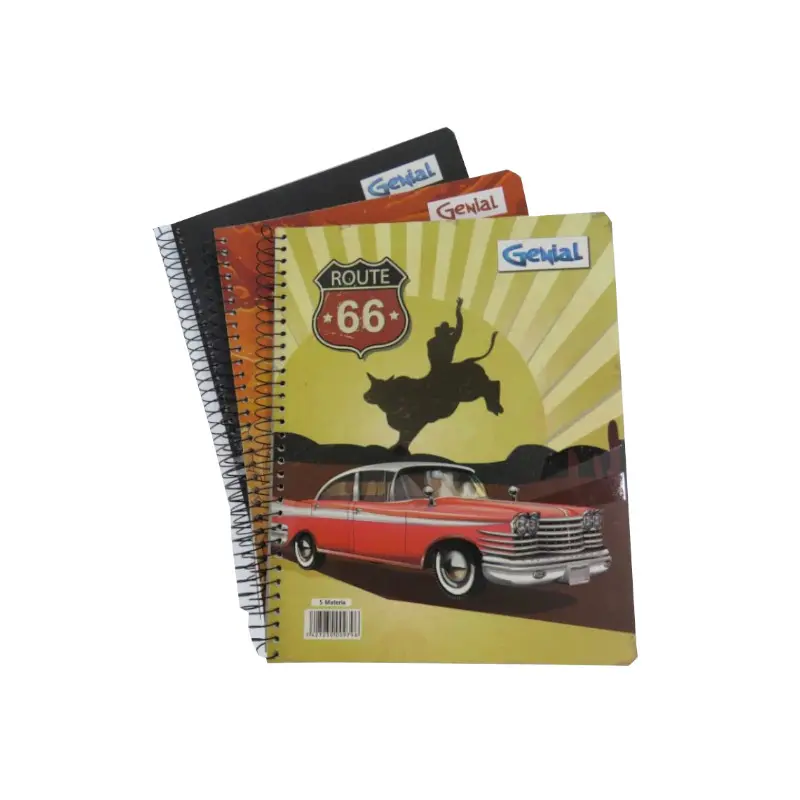 Cuaderno Espiral 5 Materias UV Genial Diseños Masculinos