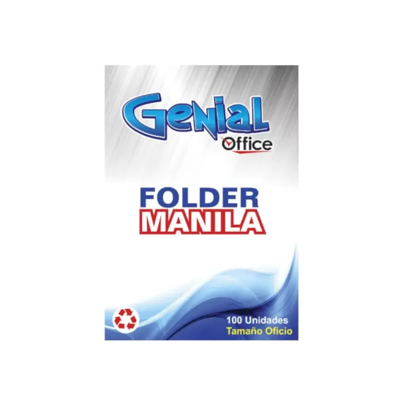 Folder Manila Tamaño Oficio Paquete100 Genial