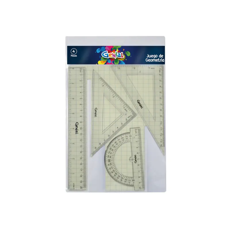 Juego Geometria 30cm 4pzs Genial