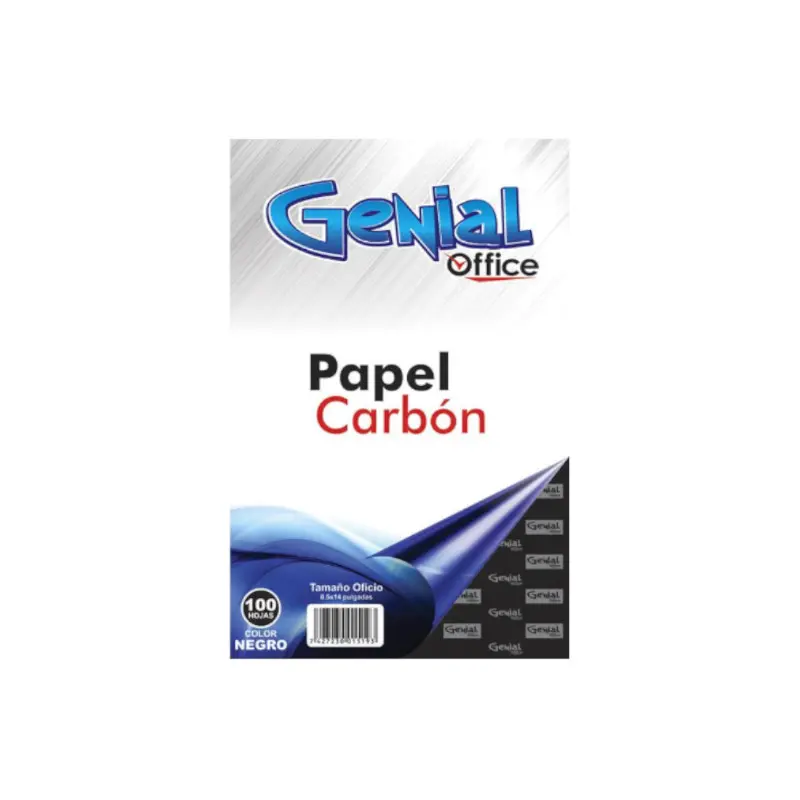 Papel Carbon Tamaño Oficio Negro 100H Genial