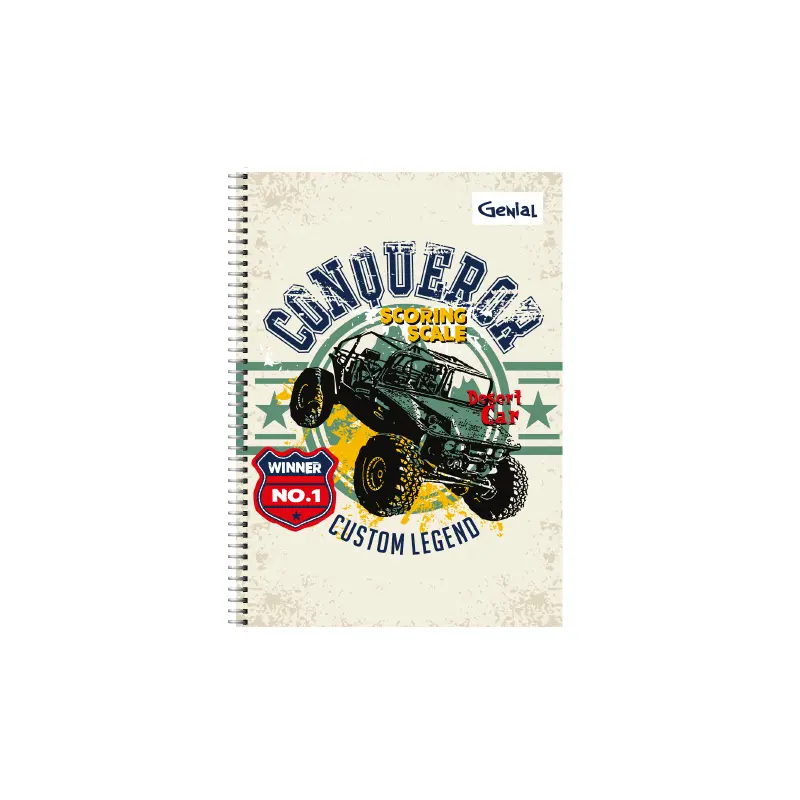 Cuaderno #3 1 Materias 70 Hojas Liso Genial Diseños Masculinos