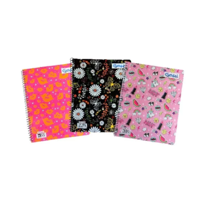 Cuaderno #3 1 Materias 70 Hojas Cuadricula Genial Diseños Masculinos