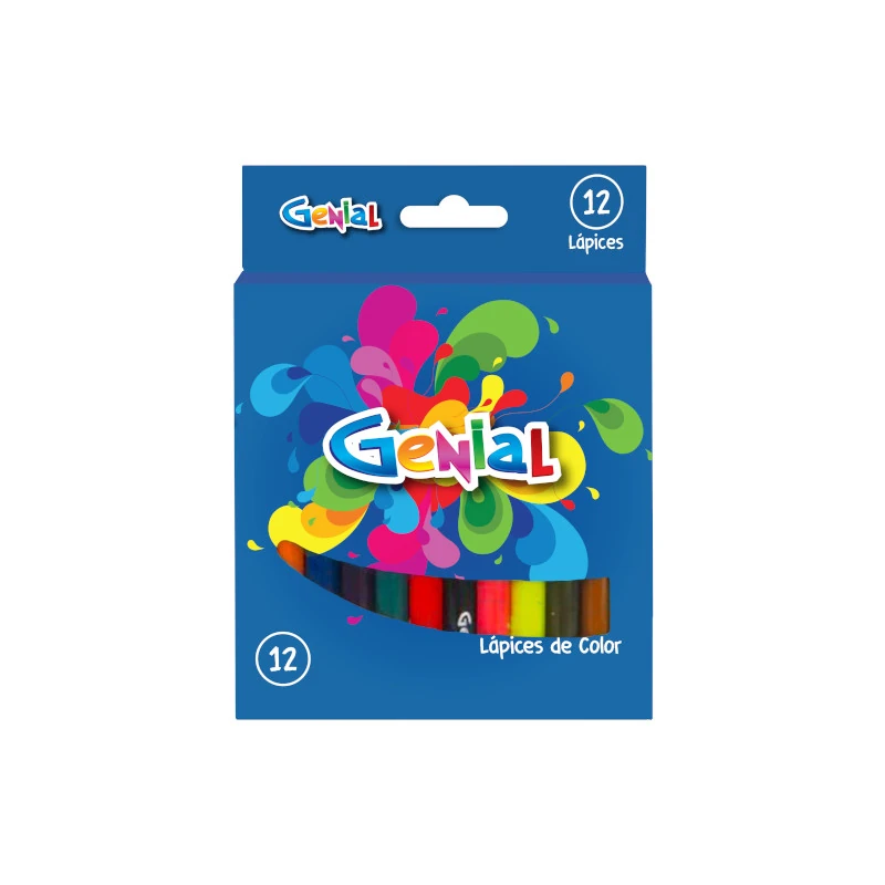 Lapiz de Color Corto 12 Colores Genial