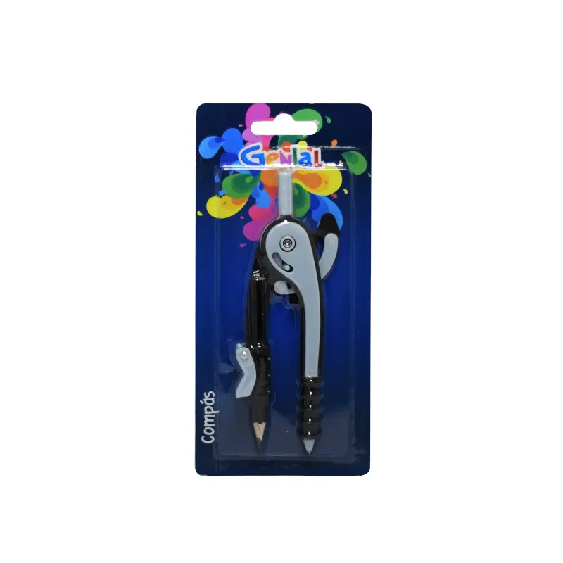 Compas Plastico Escolar Genial Blister