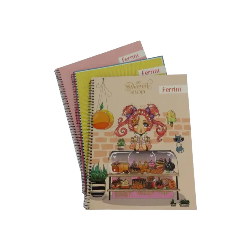 Cuaderno #3 1 Mat 70 Hjs Ferrini Glitter Doble Anillo