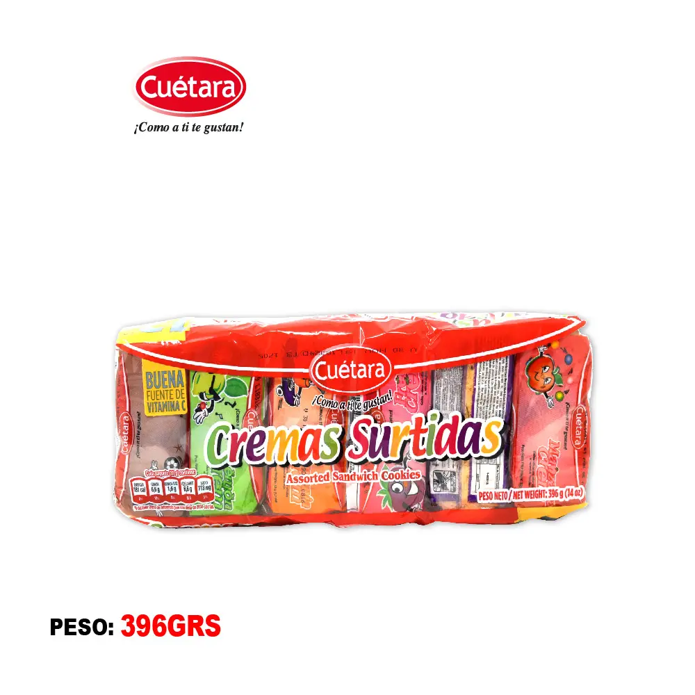 Galleta Cuetara Cremas Surt Pqt12 396gr