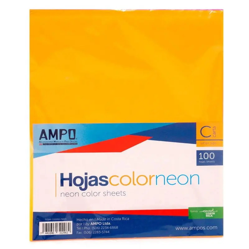 Papel Carta B20 Pastel Surtido 100Hojas Ampo