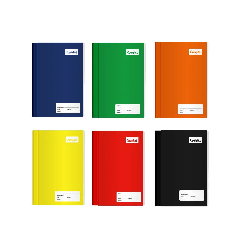 Cuaderno Cosido Corto 200 Pag Doble Linea Genial Colores