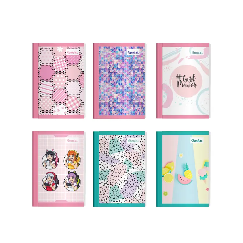 Cuaderno Cosido Grande 200 Pag Cuadriculado Genial Diseños Niña