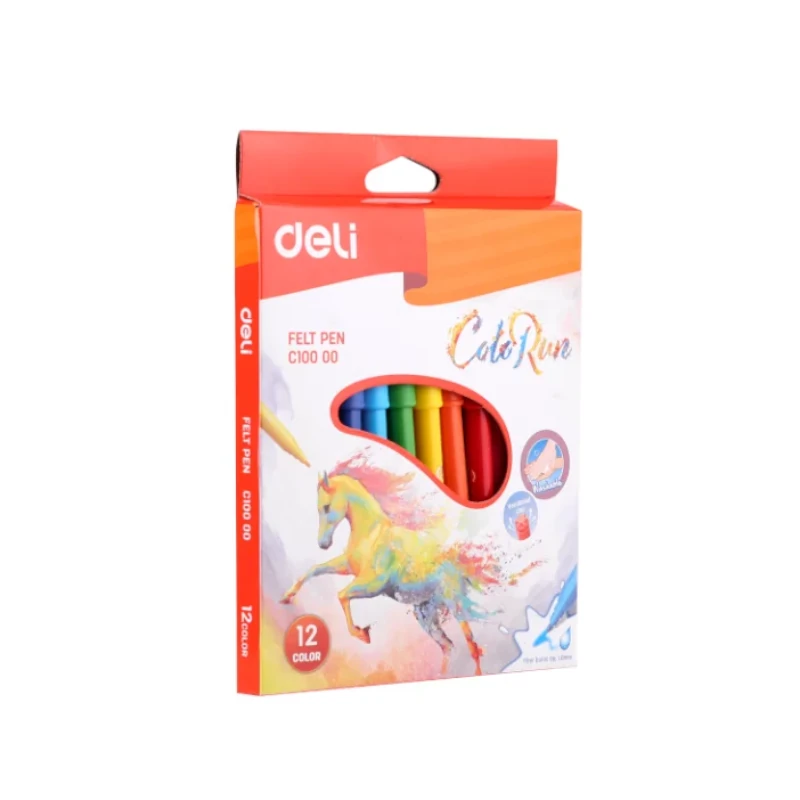 Marcador Escolar Deli 12 Colores Color Run