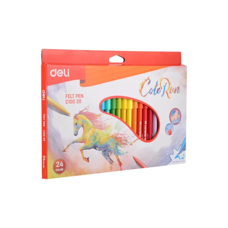 Marcador Deli Escolar 24 Colores Color Run