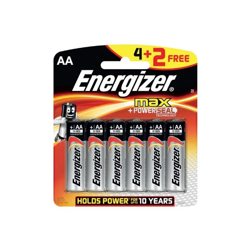Bateria Alcalina Energizer Aa Paq-6