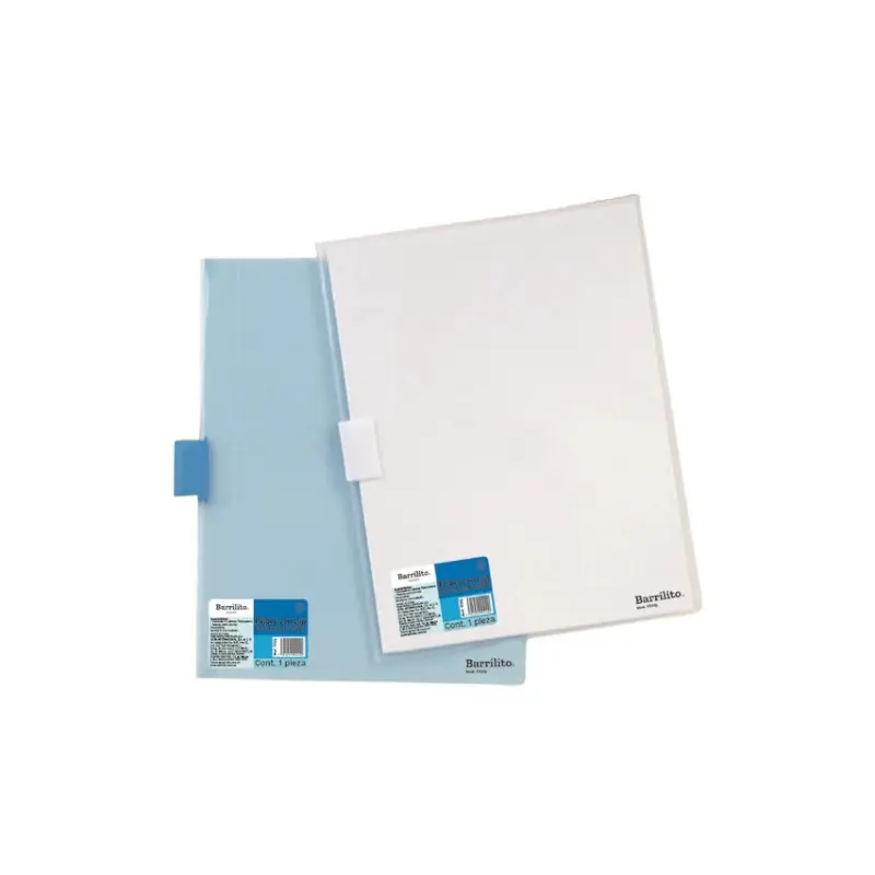 Folder Plastico Tamaño Carta Con Clip Barrilito