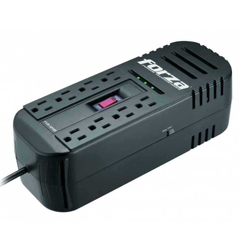 Regulador Forza 2200va 1100w 8 Salidas Negro 115v Fvr-2201
