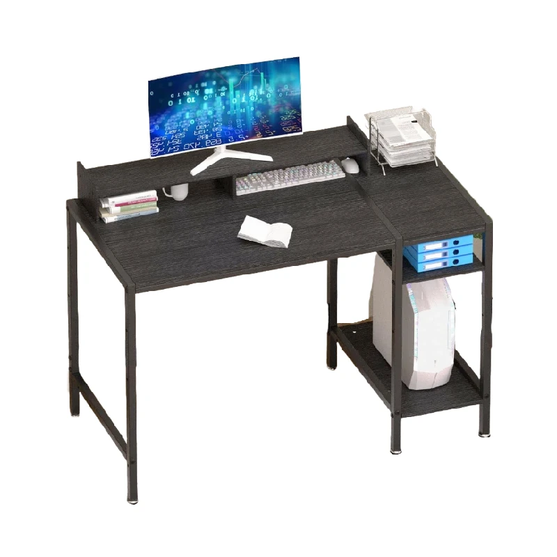 Escritorio Negro C/Porta Cpu 98X47X74Cm