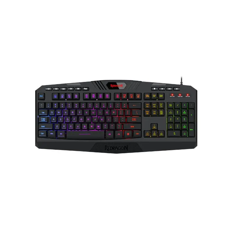Teclado Redragon Gaming Harpe Pro Usb Negro Rgb Full Size K503A Membrana