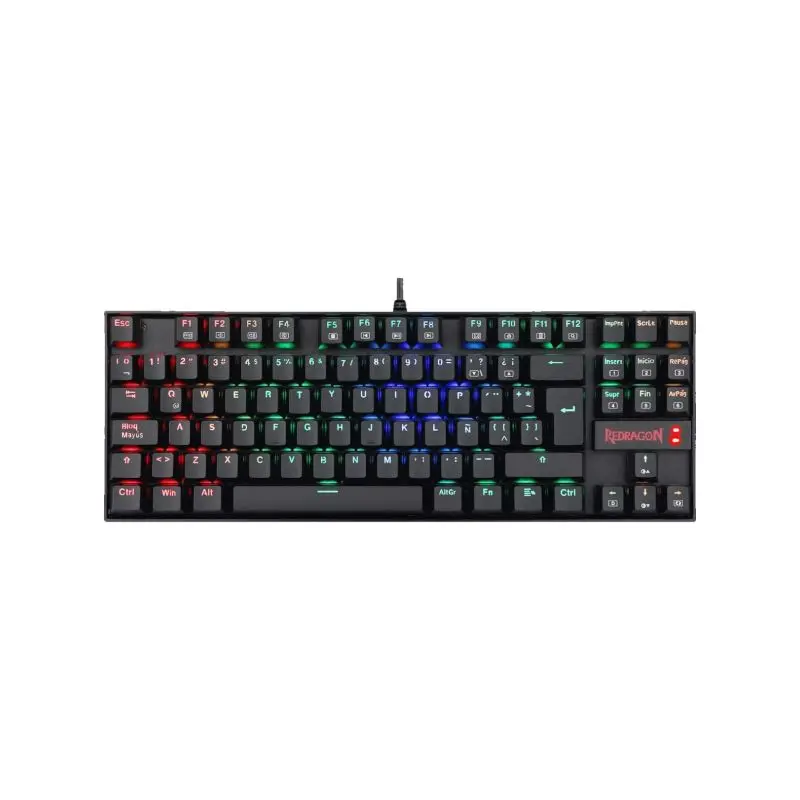 Teclado Redragon Gaming Kumara Usb Negro Rainbow Tkl Switch Rojo K552 Mecanico