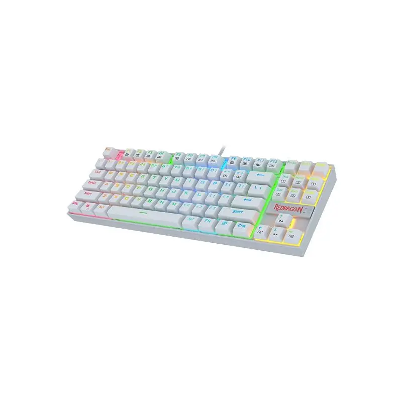 Teclado Redragon Gaming Kumara Usb Blanco Rgb Tkl Switch Rojo K552 Mecanico