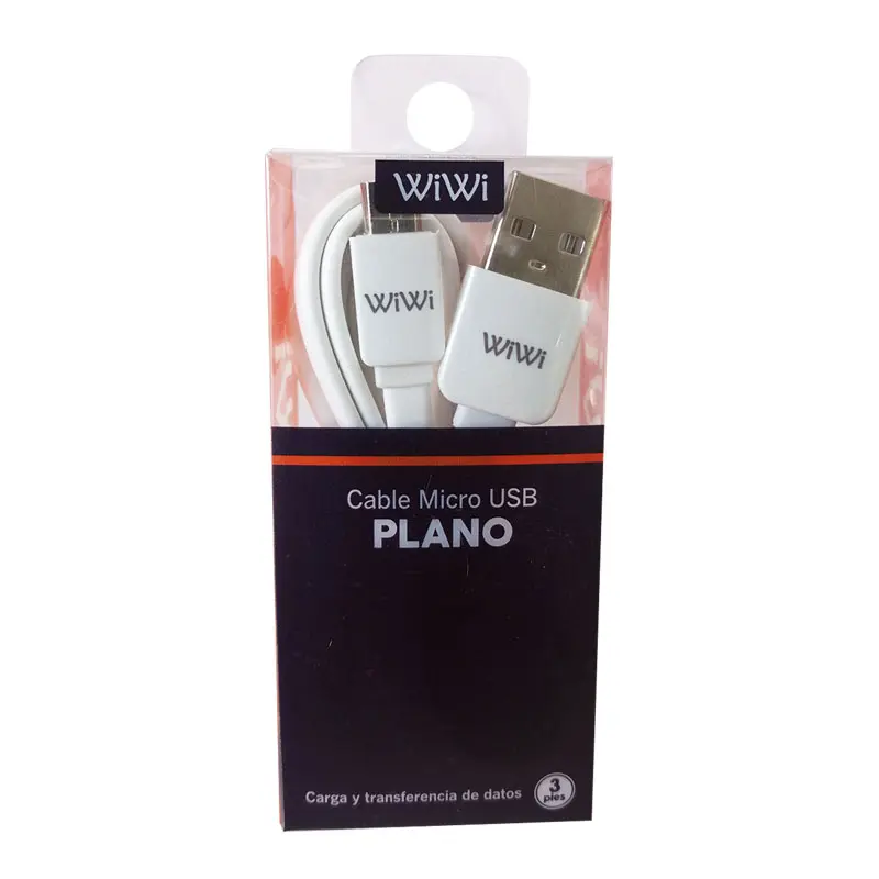 Cable WIWI Usb A-Micro Plano  Blanco