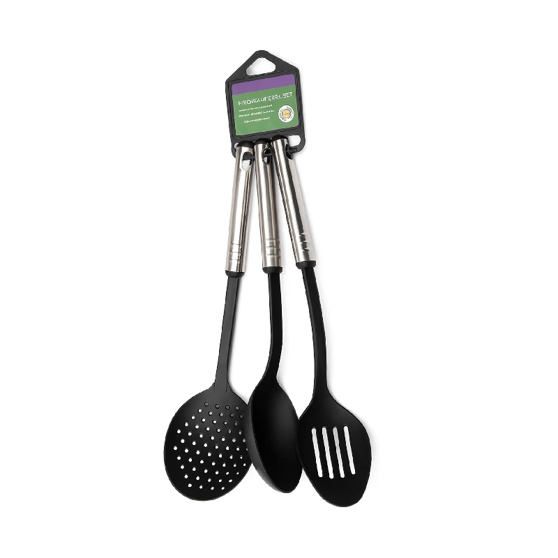 Utensilio Plastico Cucharon 4Pzs Gris