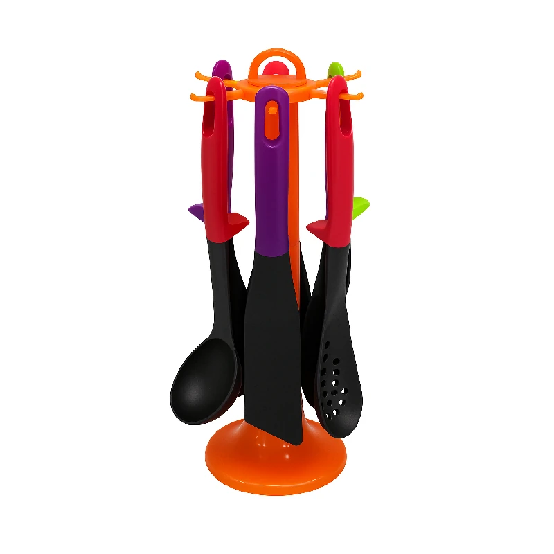 Utensilio Plastico Cucharon 6Pzs Surtido Con Base