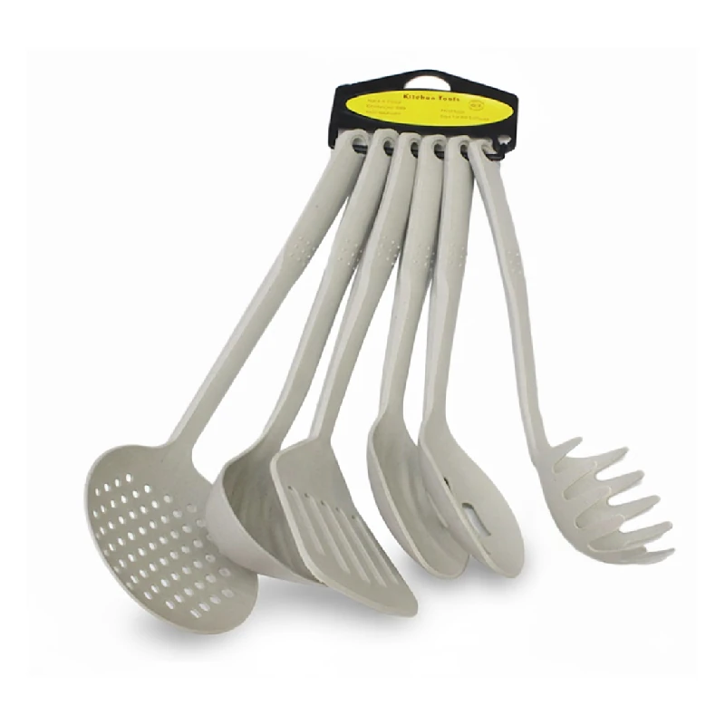 Utensilio Plastico Cucharon 6Pzs Gris