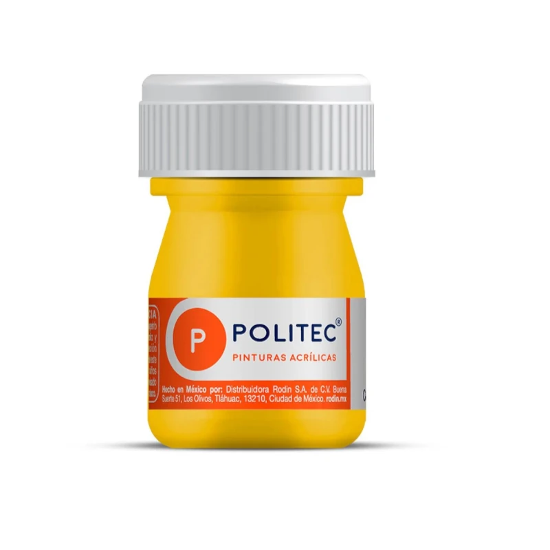 Pintura Acrilica 20 Ml Amarillo Medio Politec