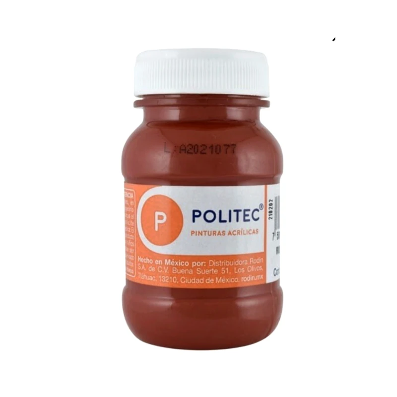 Pintura Acrilica 100 Ml Rojo Oxido Politec