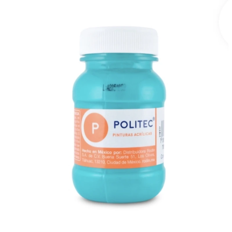 Pintura Acrilica 100 Ml Turquesa Politec