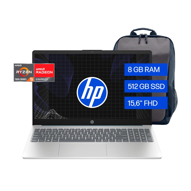 Laptop HP 15-Fc0250la Pulgadas Amd Ryzen 5-8Gb-512Gb Ssd