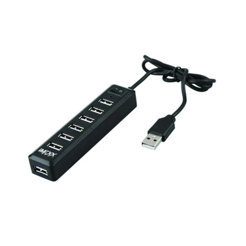 Hub Usb 7 Puertos 2.0 Negro Imexx