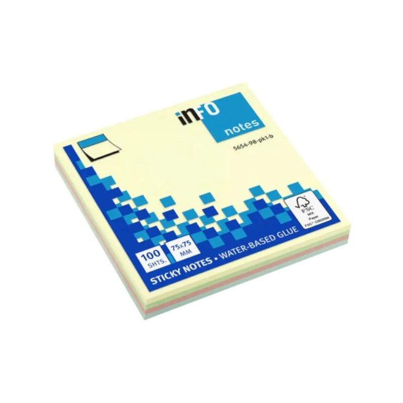 Nota Adhesiva Infonote 3X3 Surtido Pastel 5654-98-Pk1