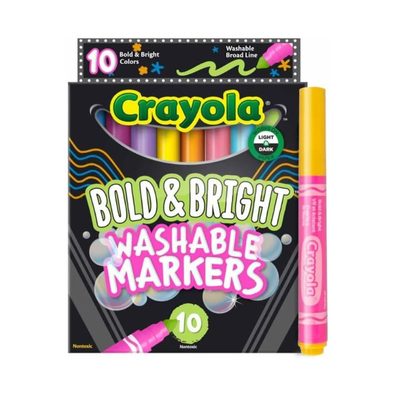 Marcador Esc Pqt10 Crayola Lavab Bold Bright