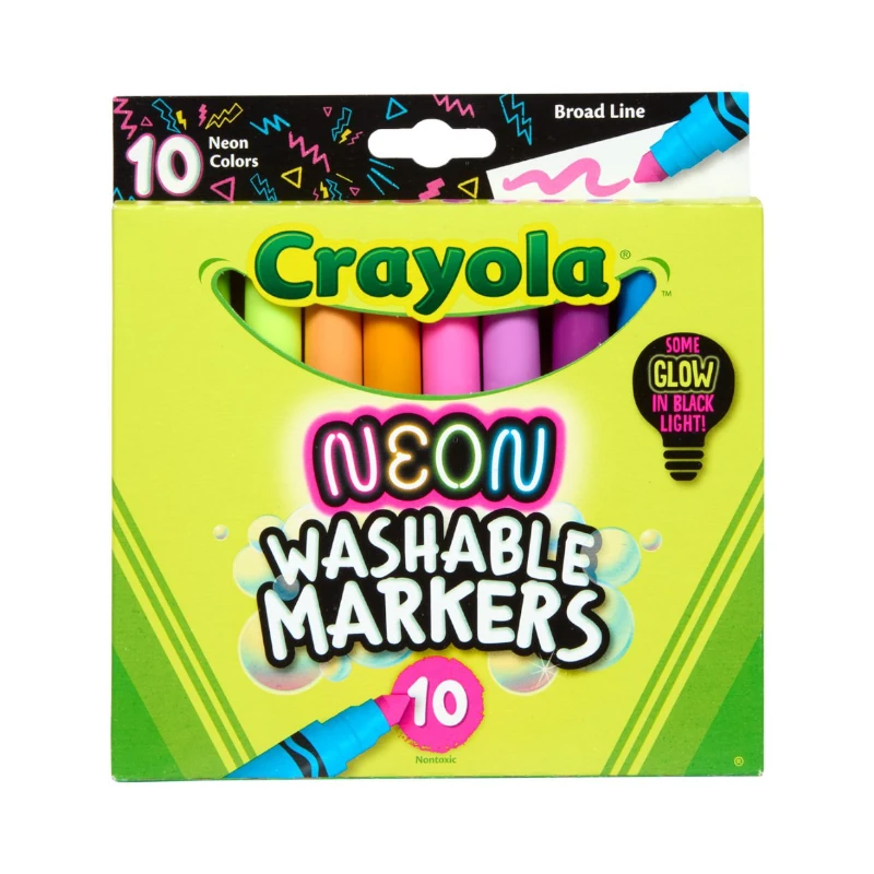 Marcador Esc Pqt10 Crayola Lavab Fino Neon