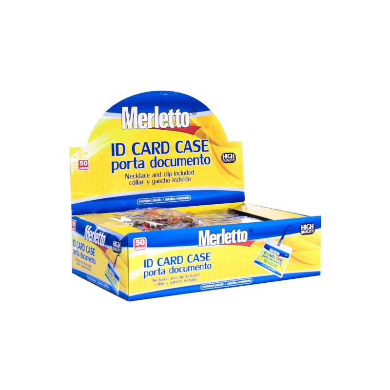 Porta Carnet Plastico Paquete 50 Con Clip Y Cord Rojo Merletto