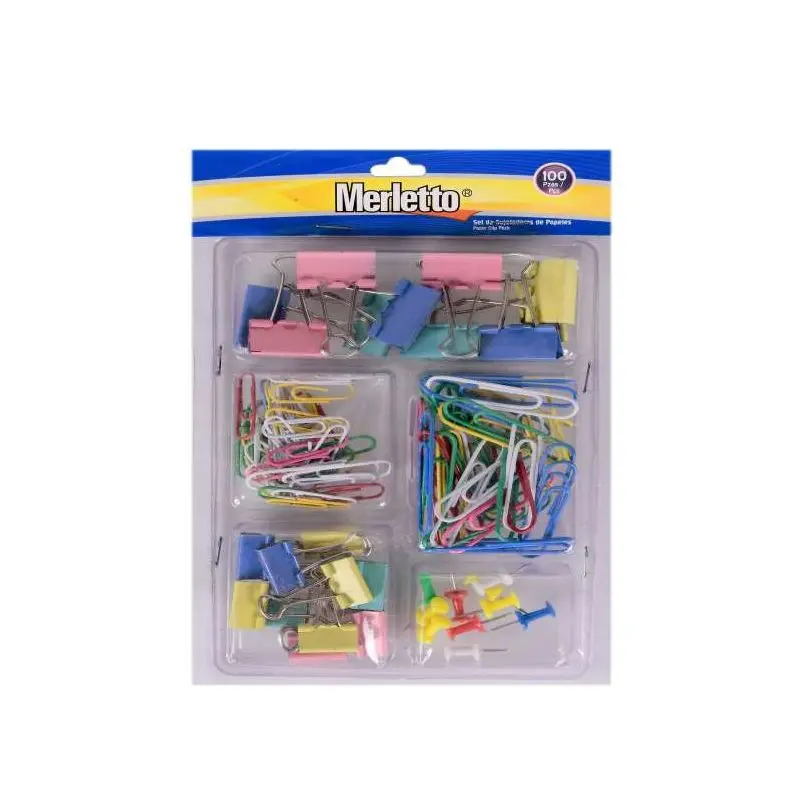 Clip Set Merletto Clips/Clip Billetero/Push Pin 100Pzs