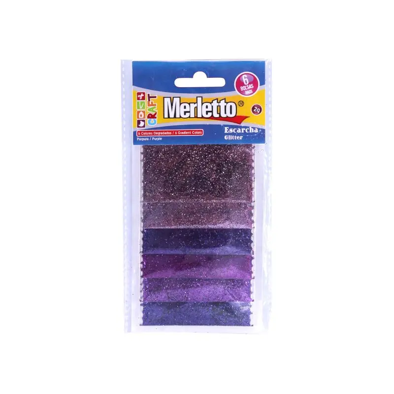 Escarcha Merletto Paquete 6 Bolsitas 2Gr Blister Purpura