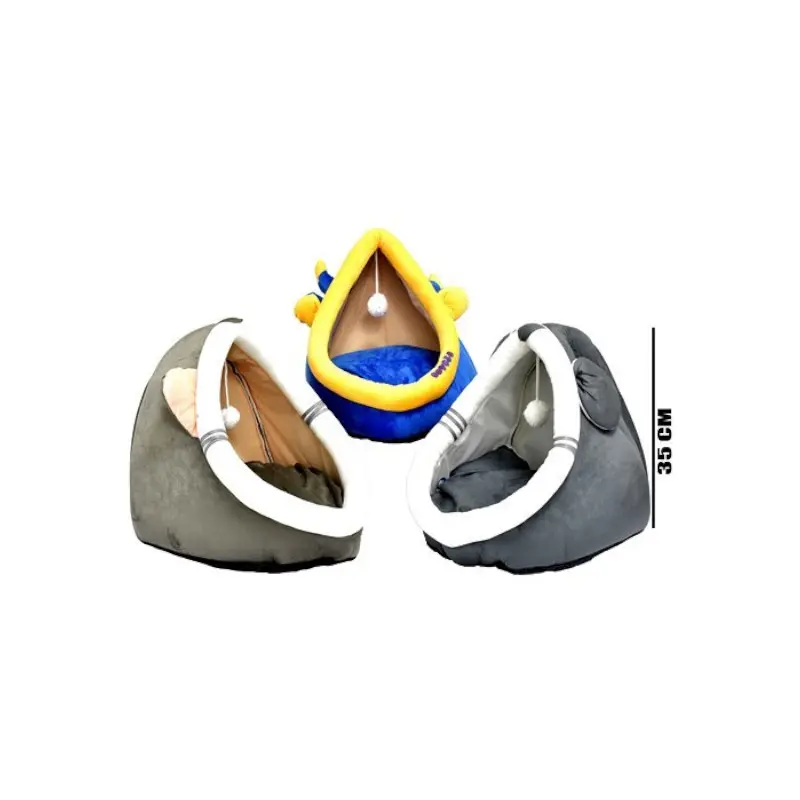 Cama Felpa Para Mascota 36X38X35 Con Juguete