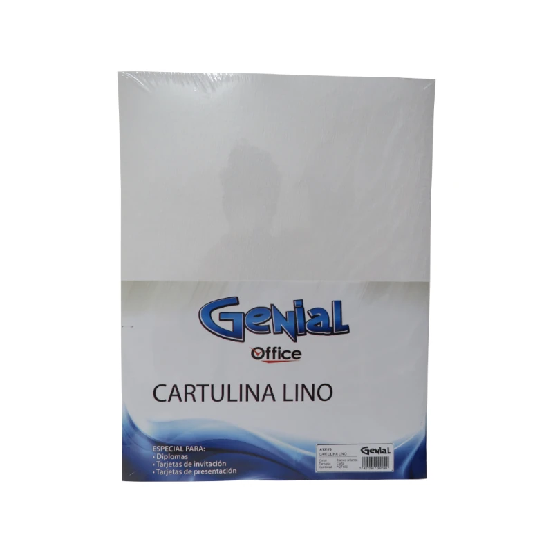 Cartulina Tamaño Carta Paquete100 Lino Blanca Atlanta