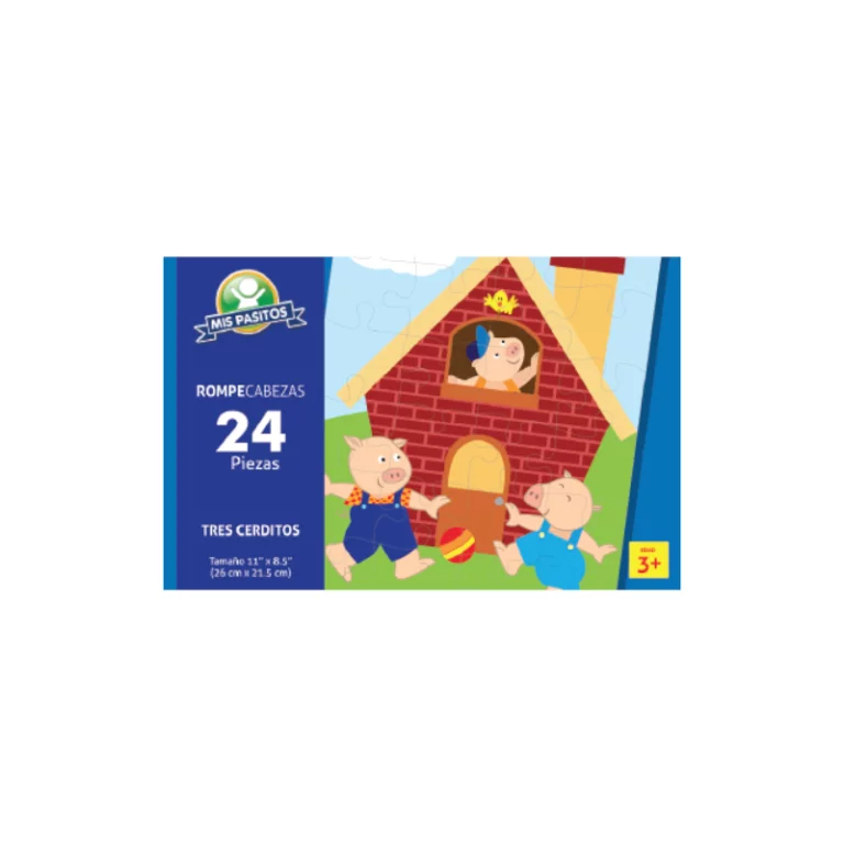 Rompecabezas Tres Cerditos 24Piezas Mis Pasitos