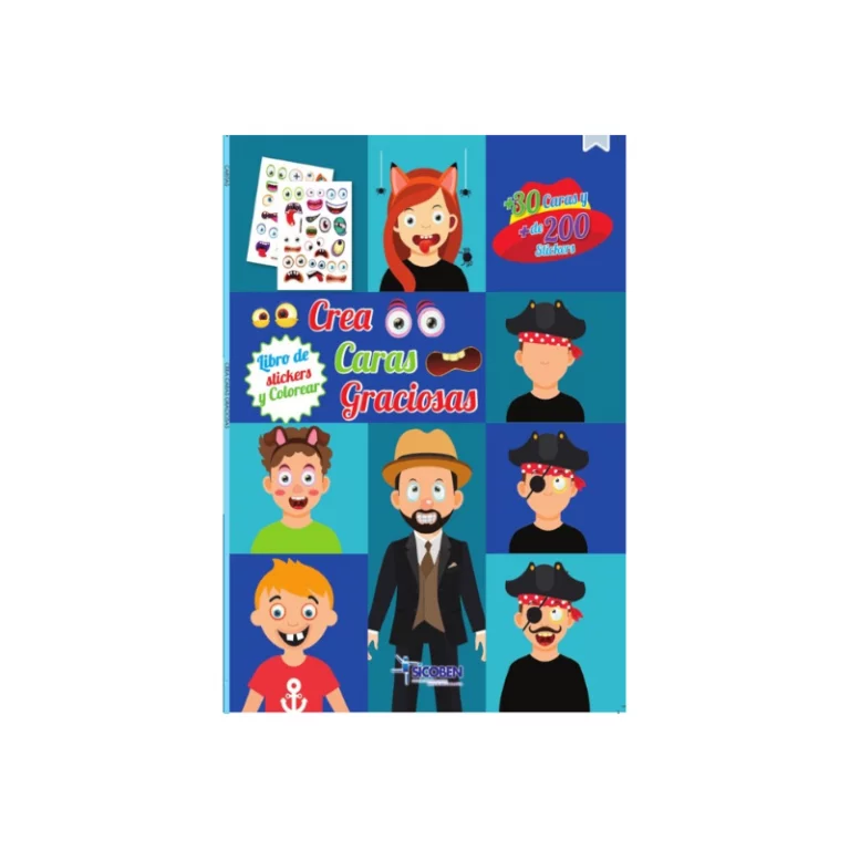Libro De Actividades En Ingles/Esp Caritas Graciosas Y Bonitas Con Stickers 24 Pag