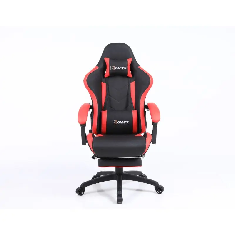Silla Gaming Plus Negro-Rojo 300Lb GL4 Con Reposa Pies Nenotech