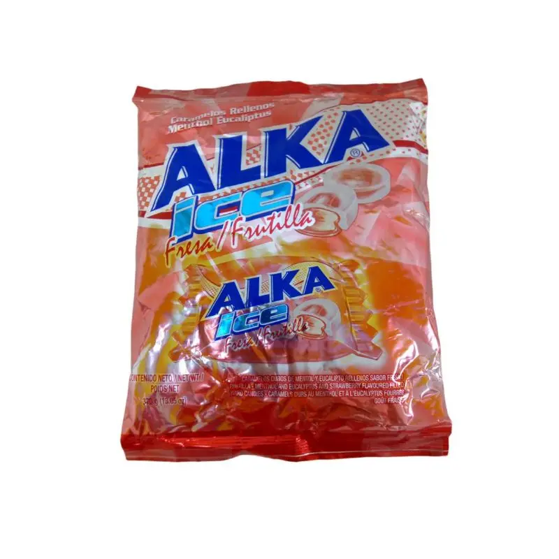 Confite Alka Ice Fresa Frutilla Bolsa 100 Unid