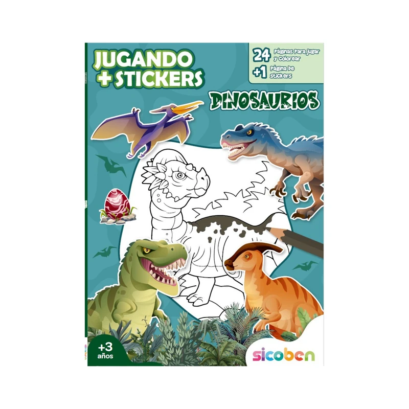 Libro De Actividades Dinosaurios  Princesas Y Sirenas  Animales Marinos  Granja C/Sticker