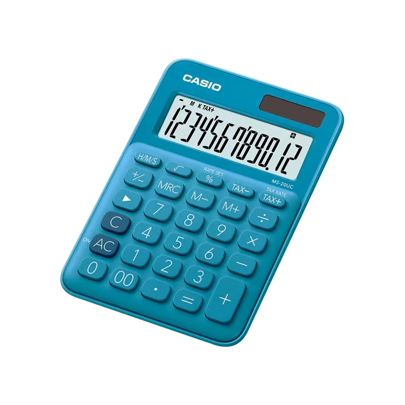 Calculadora Casio Ms-20Uc 12 Digitos Azul