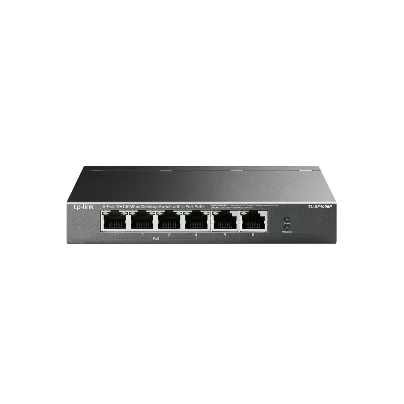 Switch 6 Puertos 10/100 Mbps C/Poe+ 4 Puertos Tp-Link Para Escritorio Tl-Sf1006P