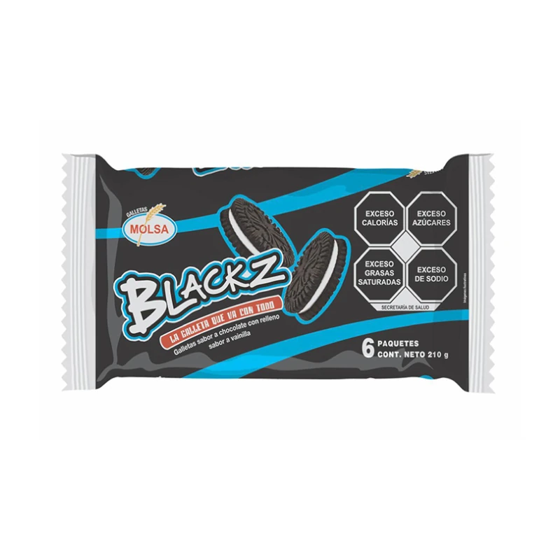 Galleta Blackz Chocolate Pqt6 210gr