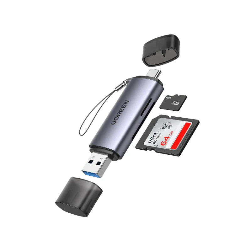 Lector De Memoria Usb-A Sd/Micro Sd/Usb-C Negro Cm185 Ugreen